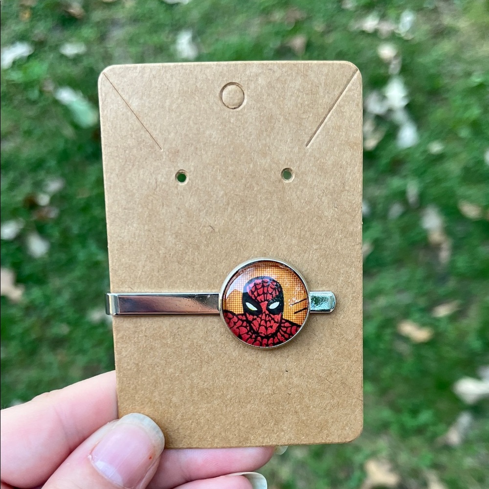 Upcycled Spider-Man Tie Clip
